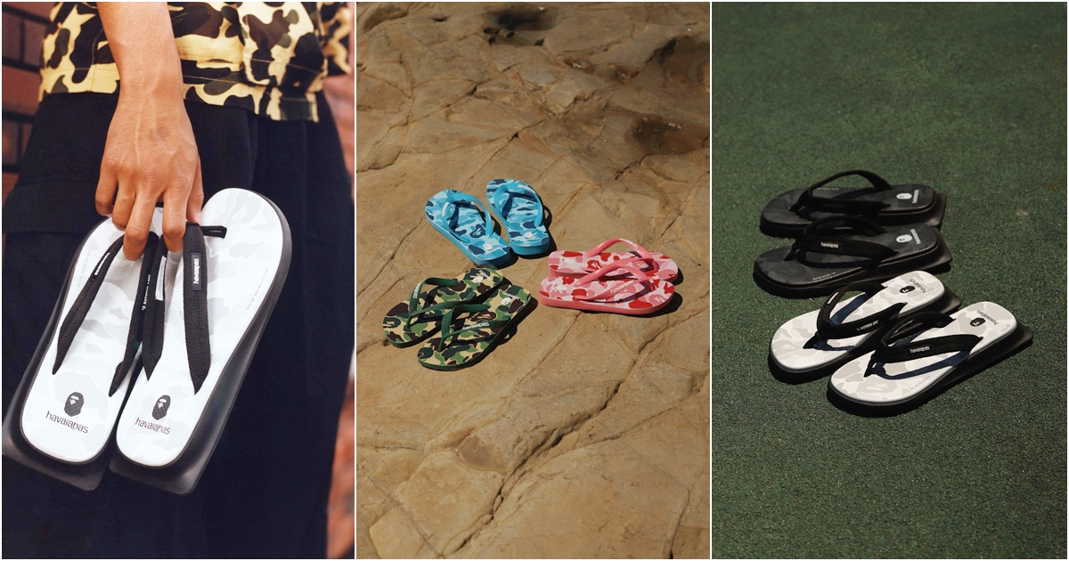 Modern and free with the limited edition bape and havaianas