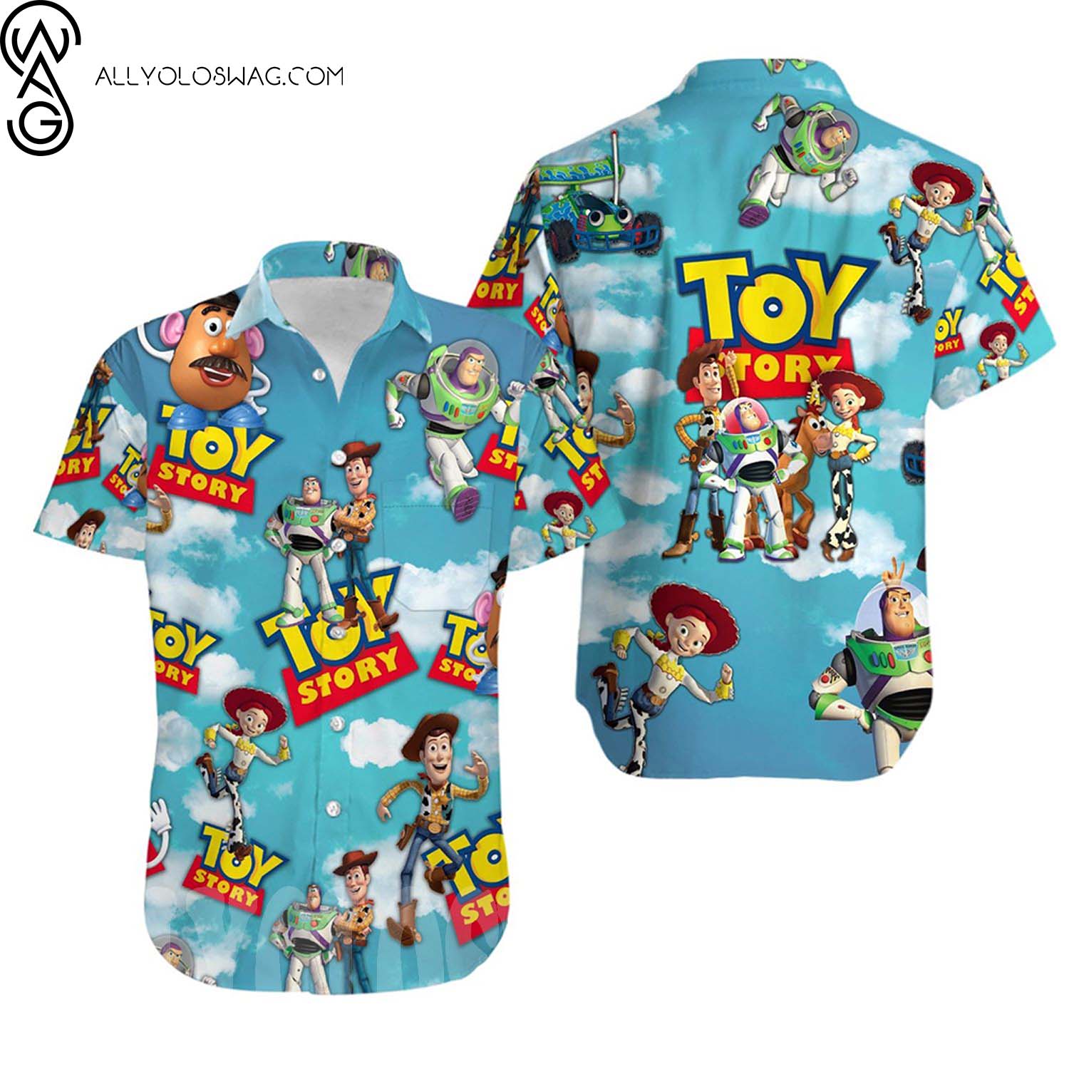 Movie Toy Story Full Print Hawaii Shirt And Beach Shorts