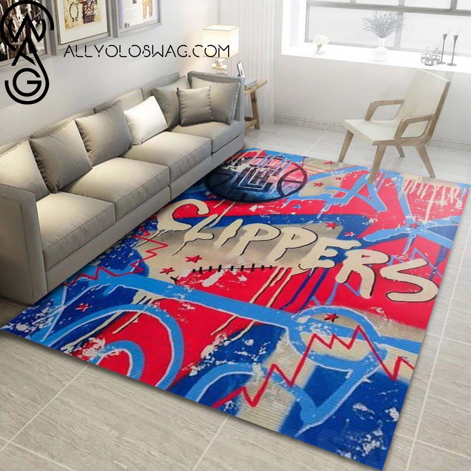 Vintage Los Angeles Clippers Living Room Home Decor Area Rug