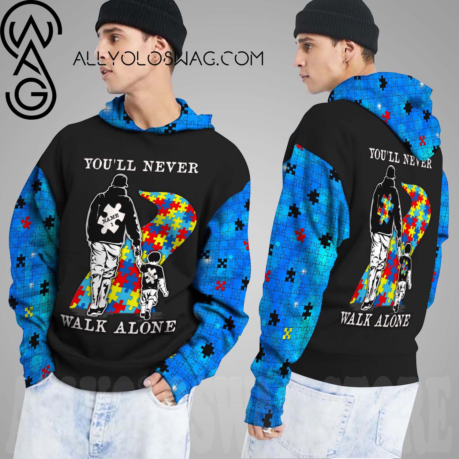 You'll Never Walk Alone Autism Dad Autism Awareness Full Printing Shirt