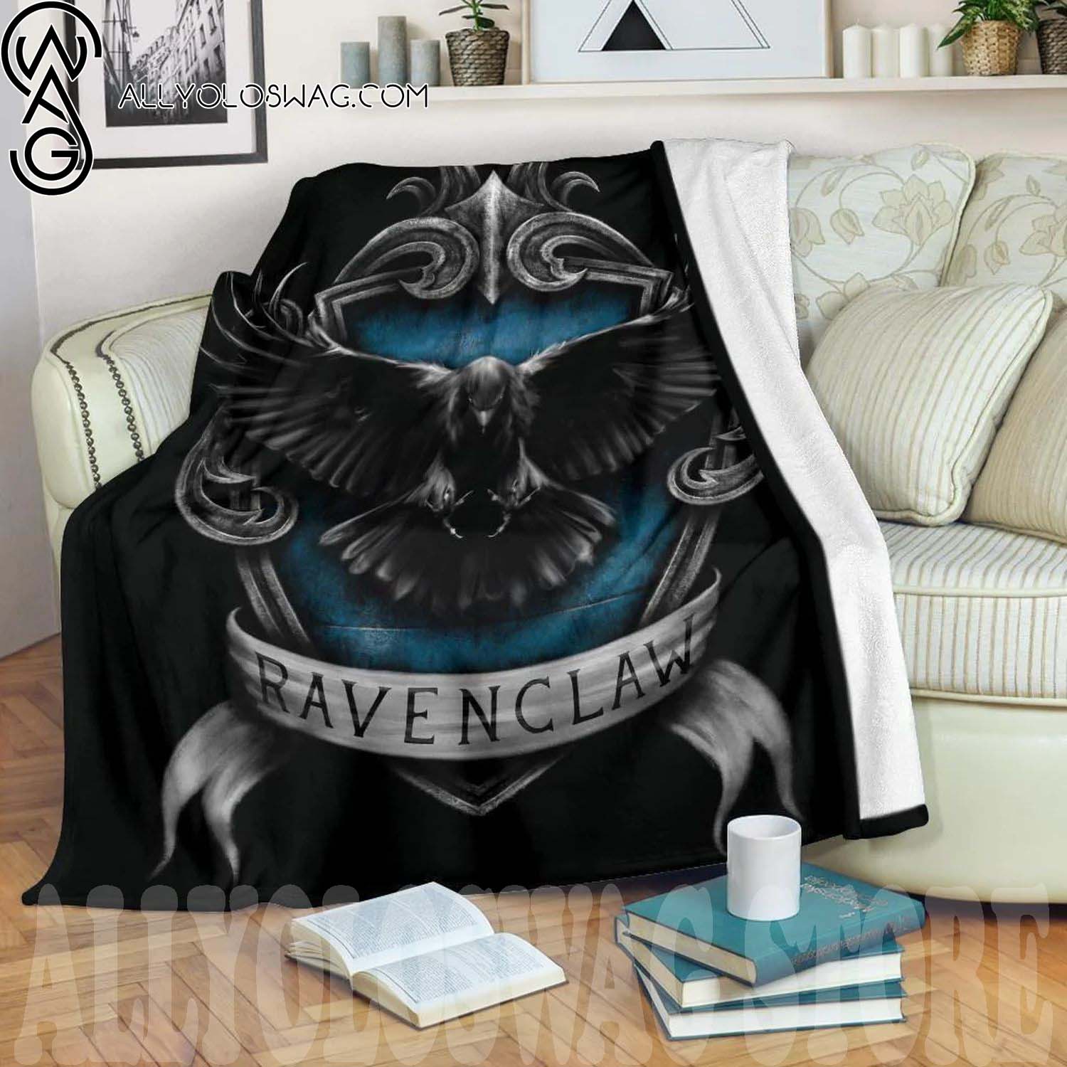 Ravenclaw Badge Full Print Fleece Throw Blanket Harry Potter Bedding Decor Gift