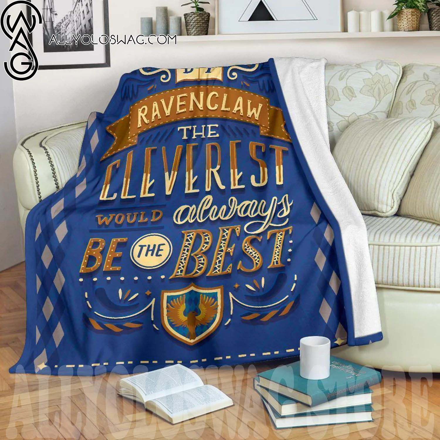 The Cleverest Ravenclaw Full Print Fleece Throw Blanket Harry Potter Bedding Decor