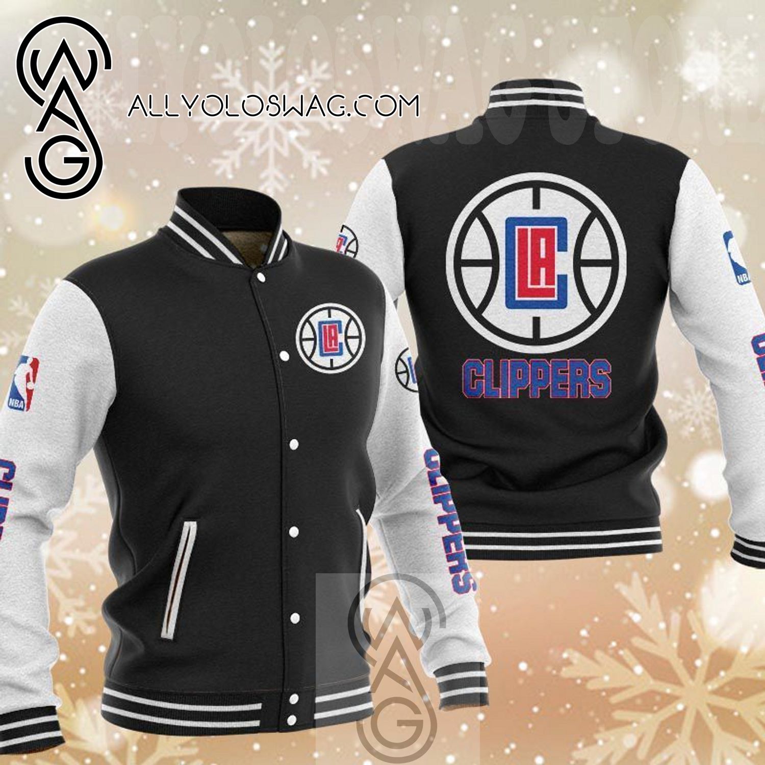 Los Angeles Clippers Full Printing Baseball Jacket