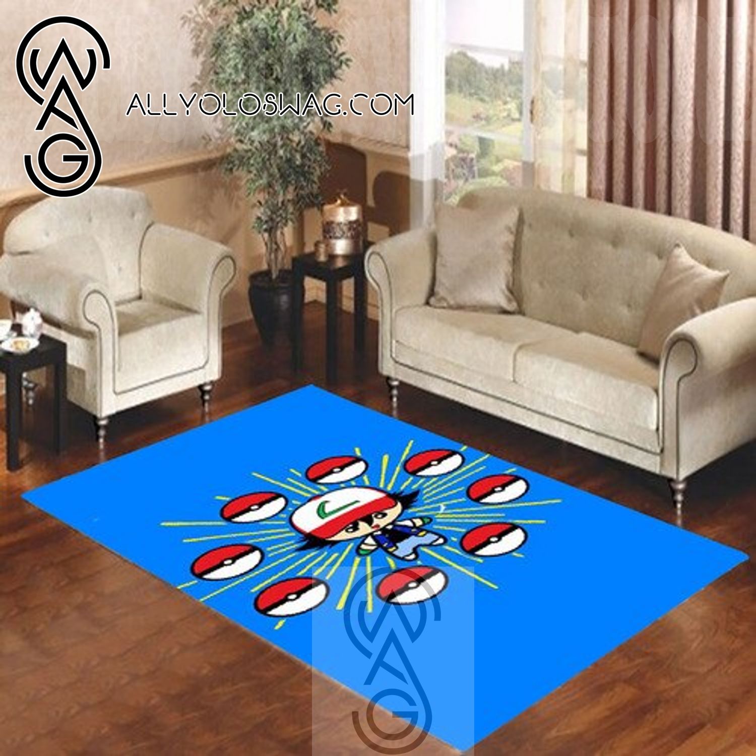 [Top-selling] Ash Pokemon Living Room Carpet Rugs
