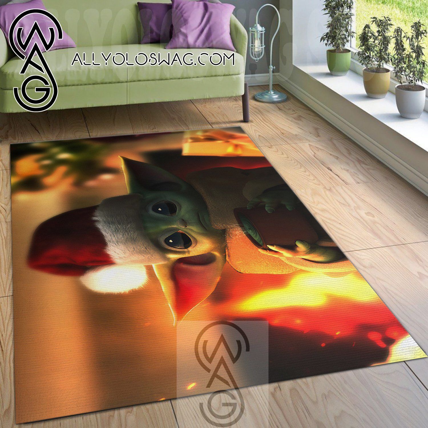 [Top-selling] Baby Yoda Area Rug Bedroom Rug Floor Decor Home Decor