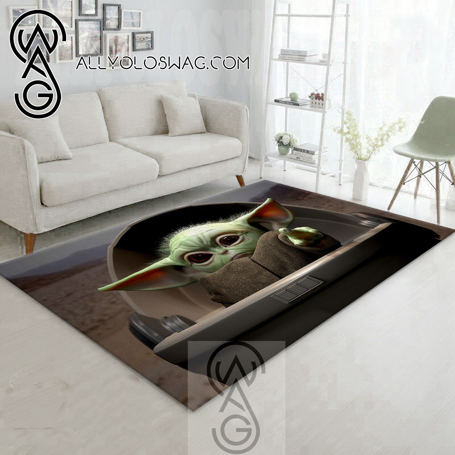 [Top-selling] Baby Yoda Area Rug For Christmas Bedroom Rug Family Gift US Decor