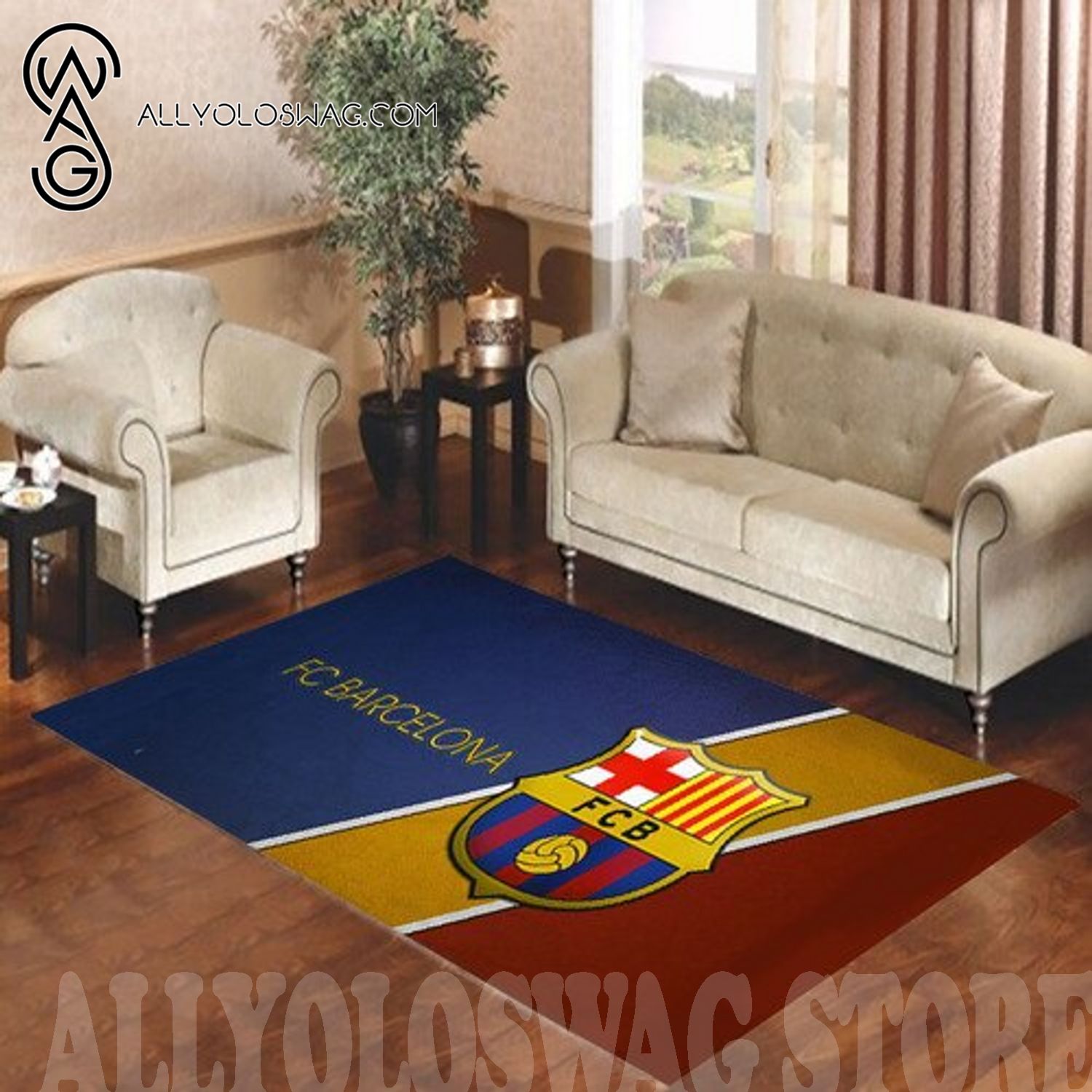 Barcelona logo series Living Room Carpet Rugs