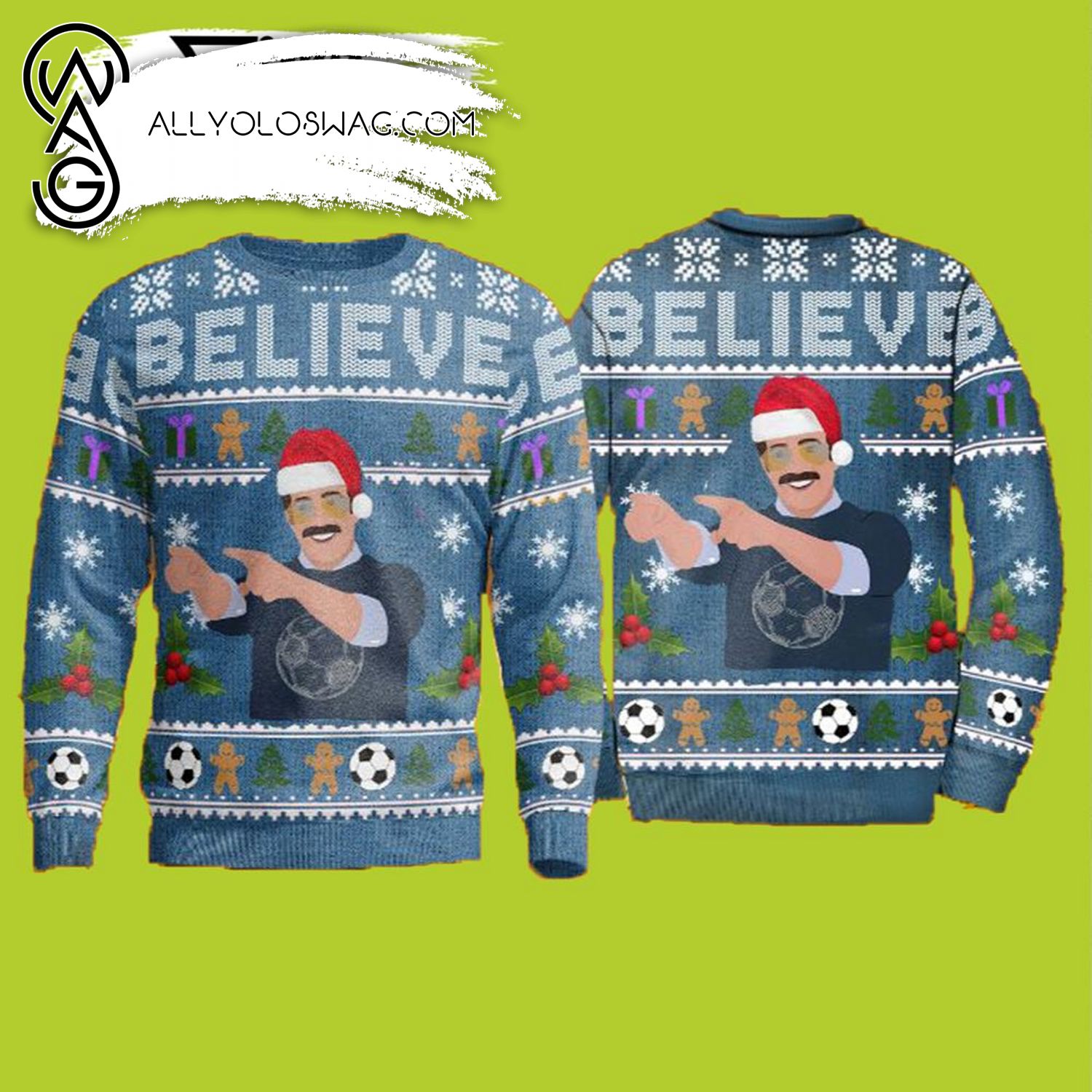 [Top-selling] Funny Team Lasso Christmas Sweater Ted Funny Sweater Xmas