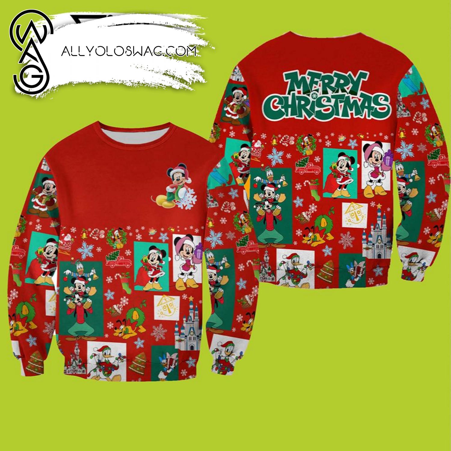 [Top-selling] Mickey Mouse Pattern Xmas Red 2022 Christmas Disney Graphic 3D Sweater