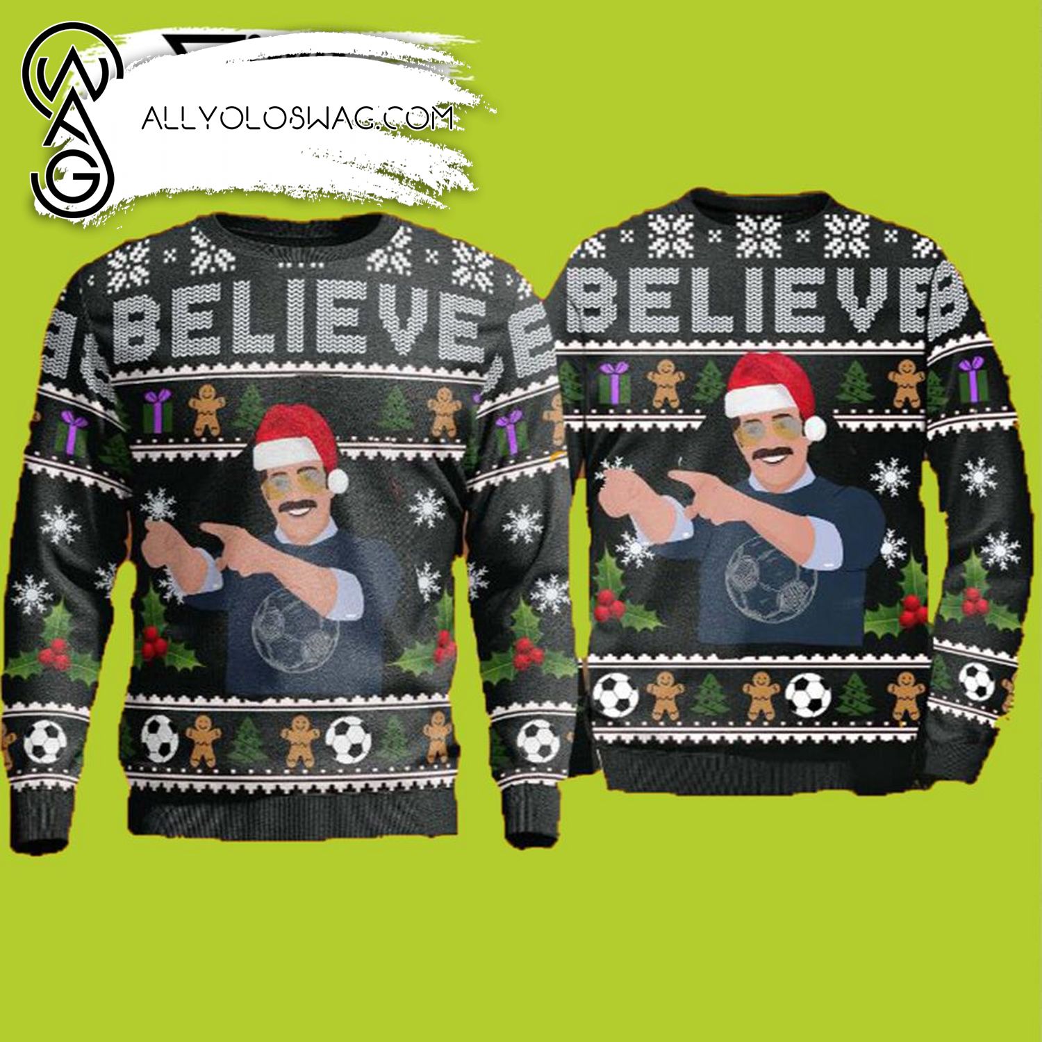 [Top-selling] Team Lasso Christmas Sweater Ted Funny Sweater