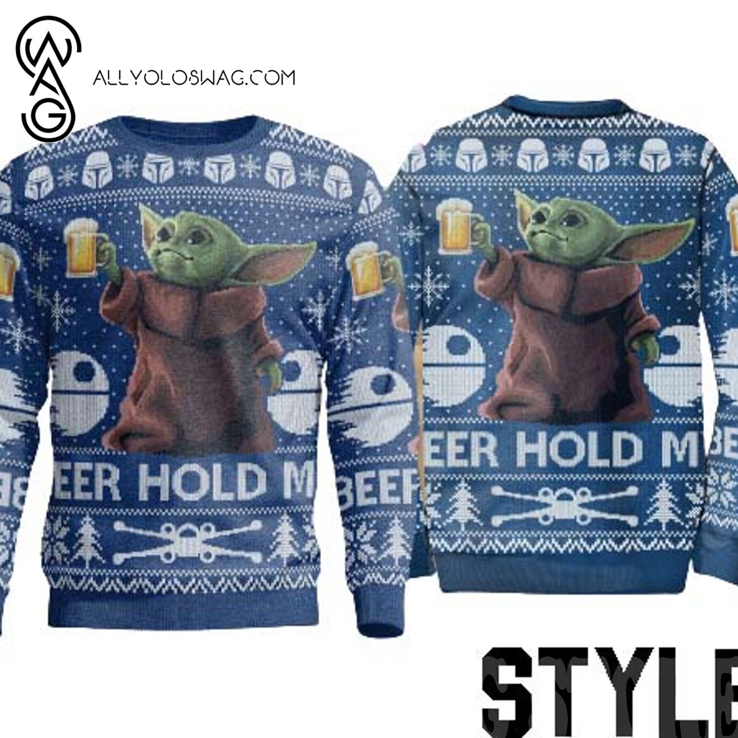 [Top-selling] Baby Yoda Christmas Sweater Sweatshirt Star Wars Sweater