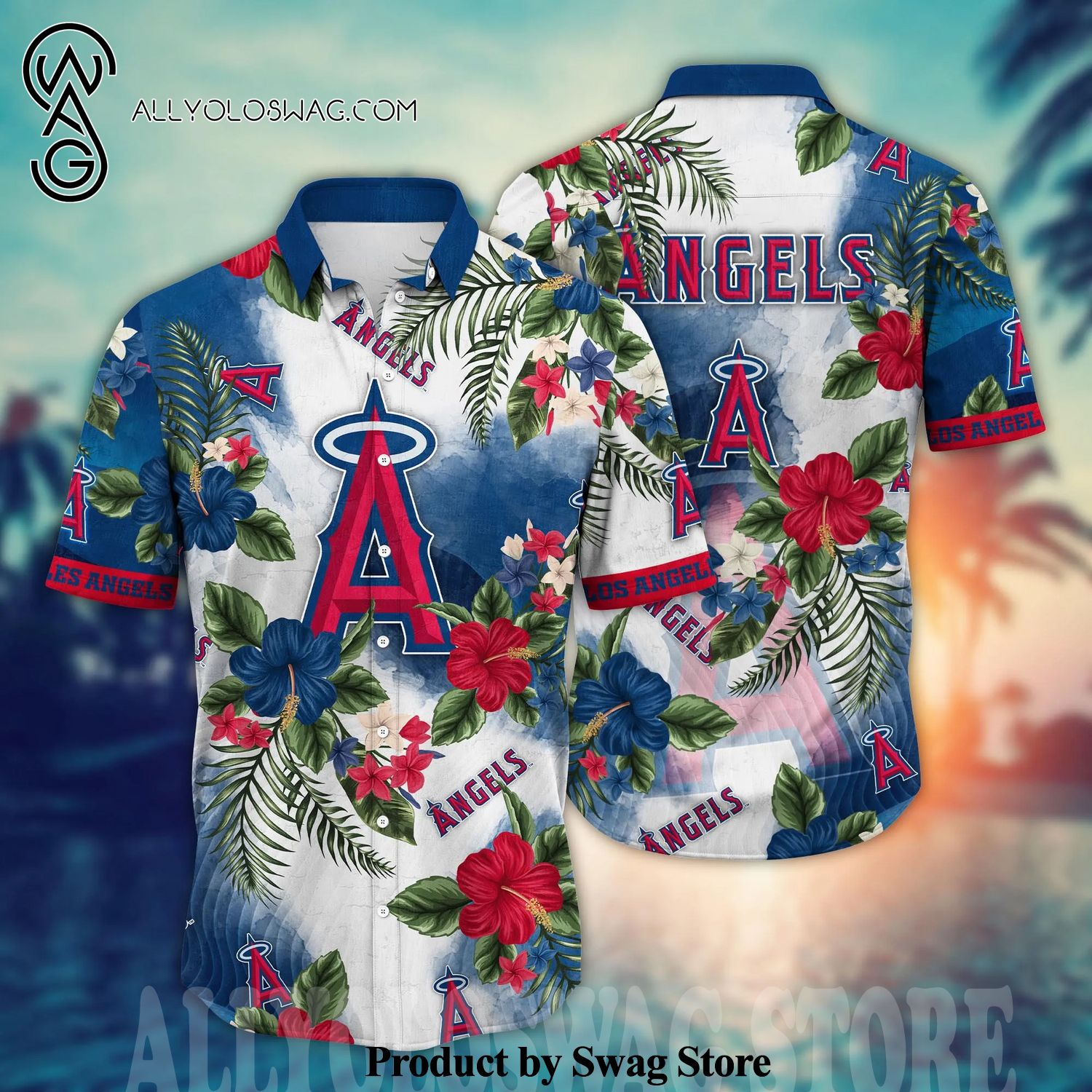 Los Angeles Angels MLB Floral Unisex All Over Printed Hawaiian Shirt
