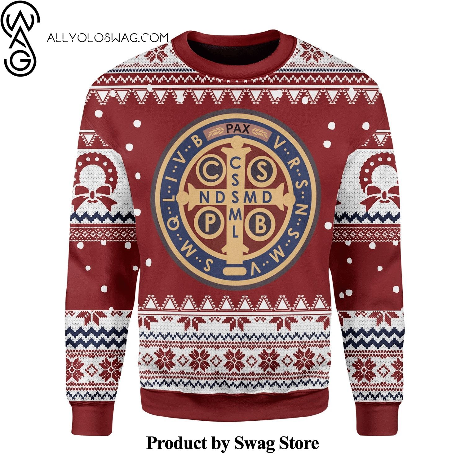 [Top-selling] Saint Benedict Medal Woolen Christmas Sweater