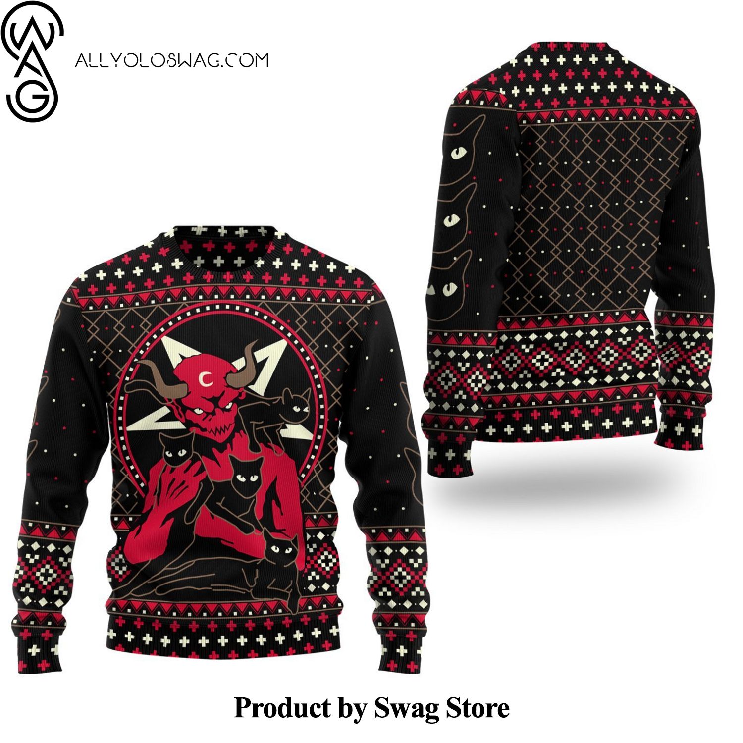 [Top-selling] Satanic Christmas Wool Holiday Sweater