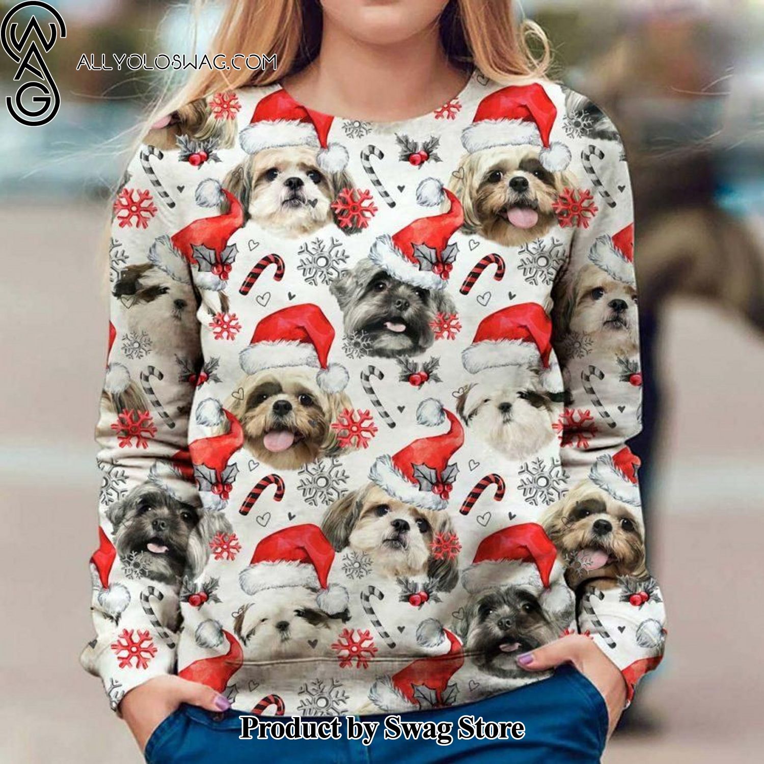 [Top-selling] Shih Tzu Wool Holiday Sweater