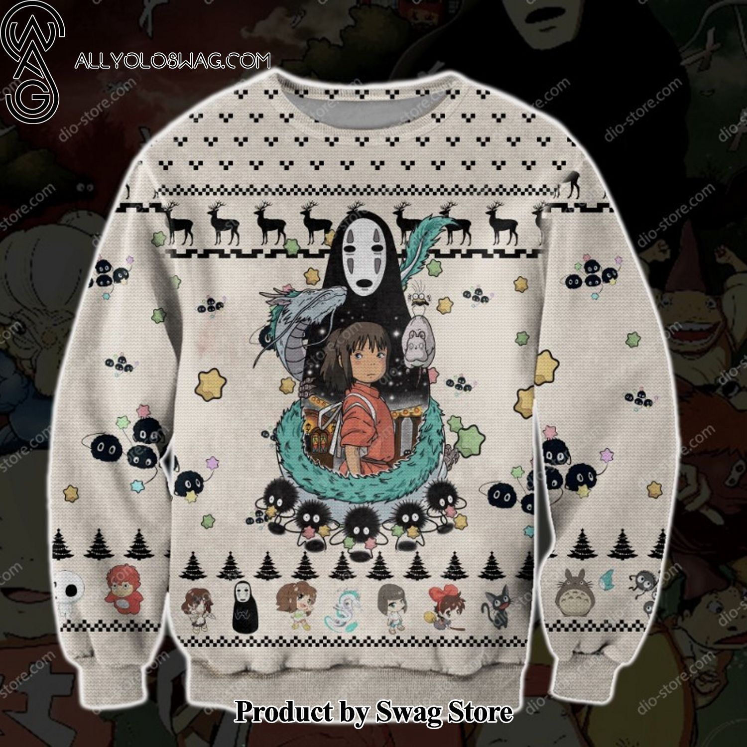 [Top-selling] Spirited Away Studio Ghibli Woolen Christmas Sweater