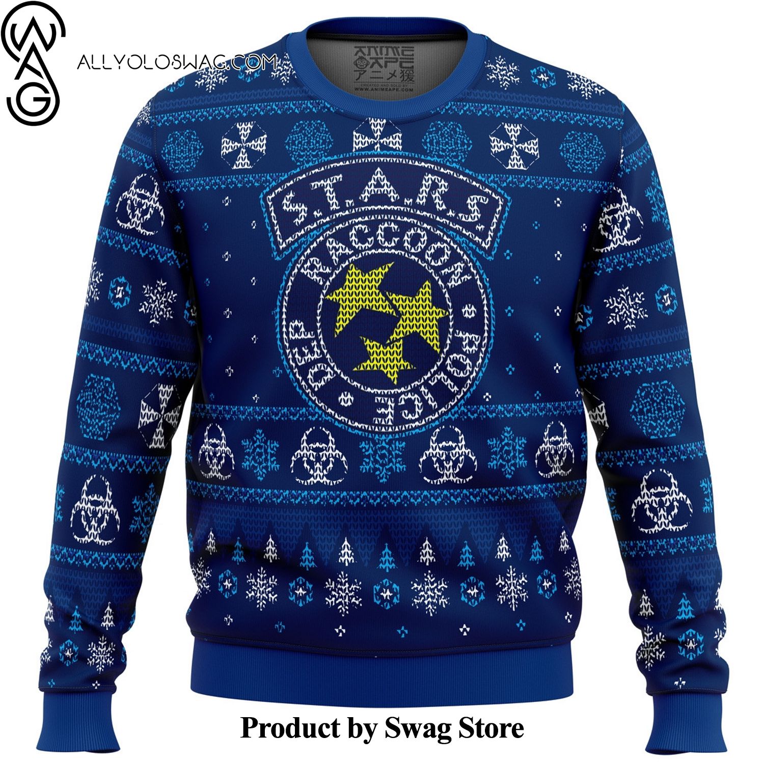 [Top-selling] Stars Racoon City Police Resident Evil Wool Holiday Sweater