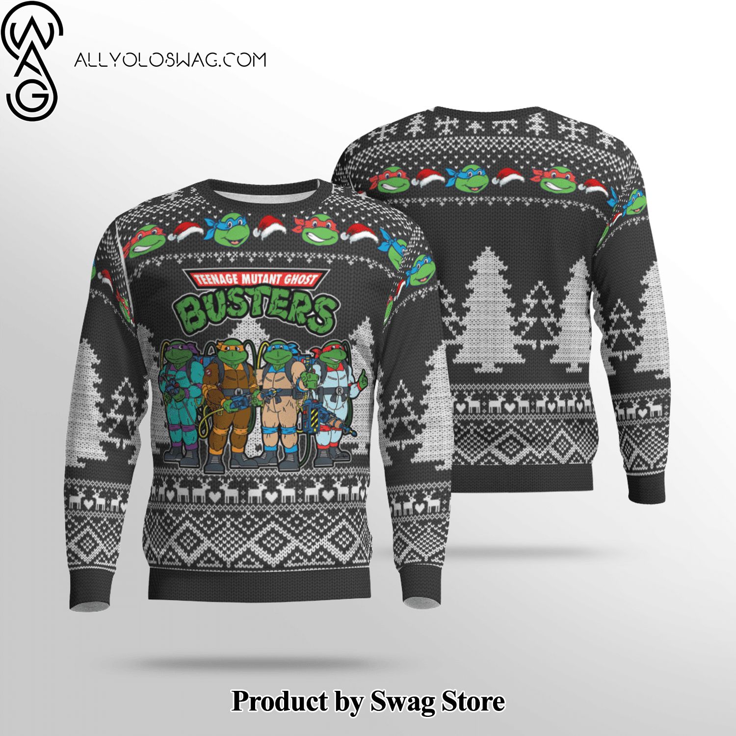[Top-selling] Teenage Mutant Ninja Turtles Green Wool Holiday Sweater