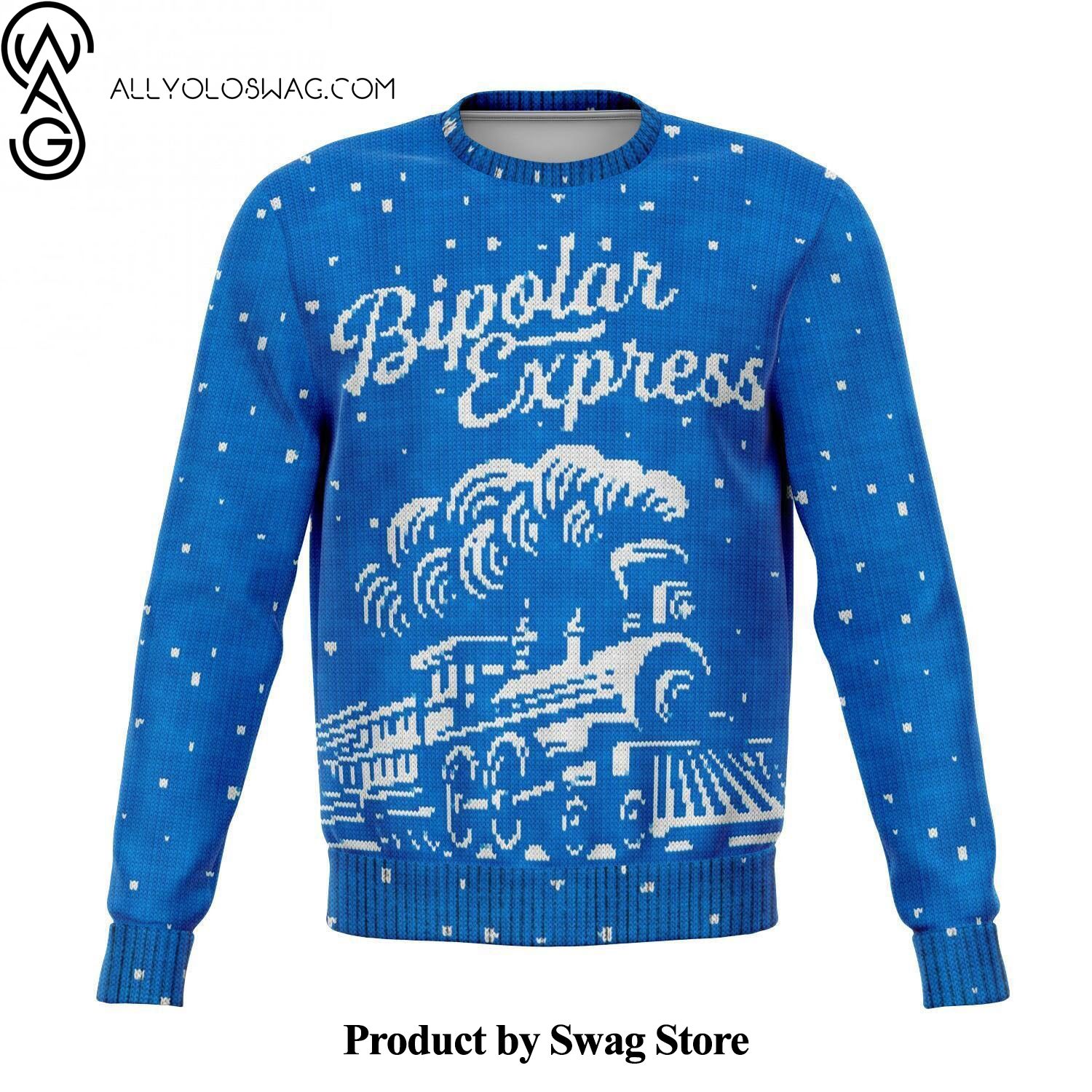 [Top-selling] The Bipolar Express Train Christmas Wool Holiday Sweater