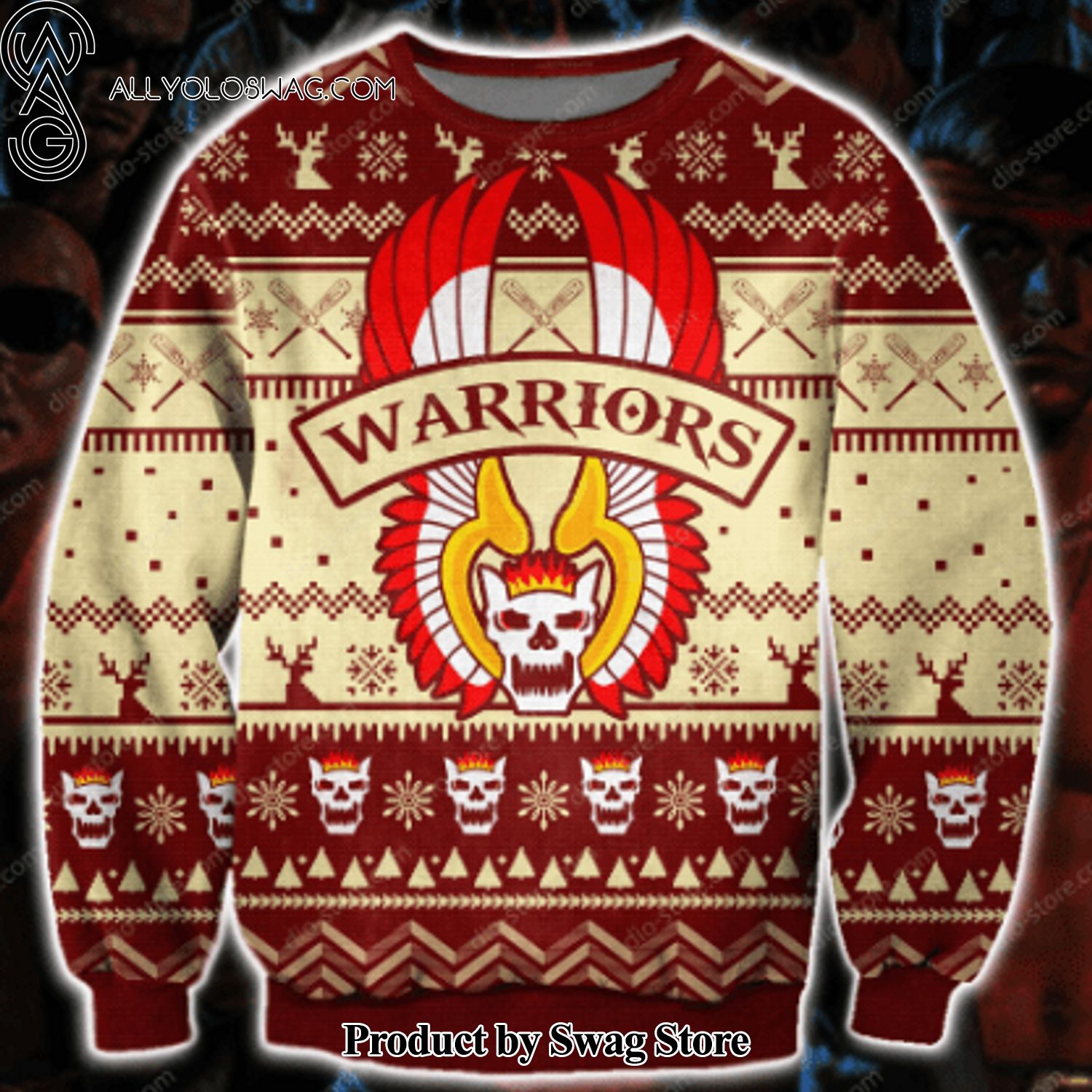 [Top-selling] The Warriors Wool Holiday Sweater