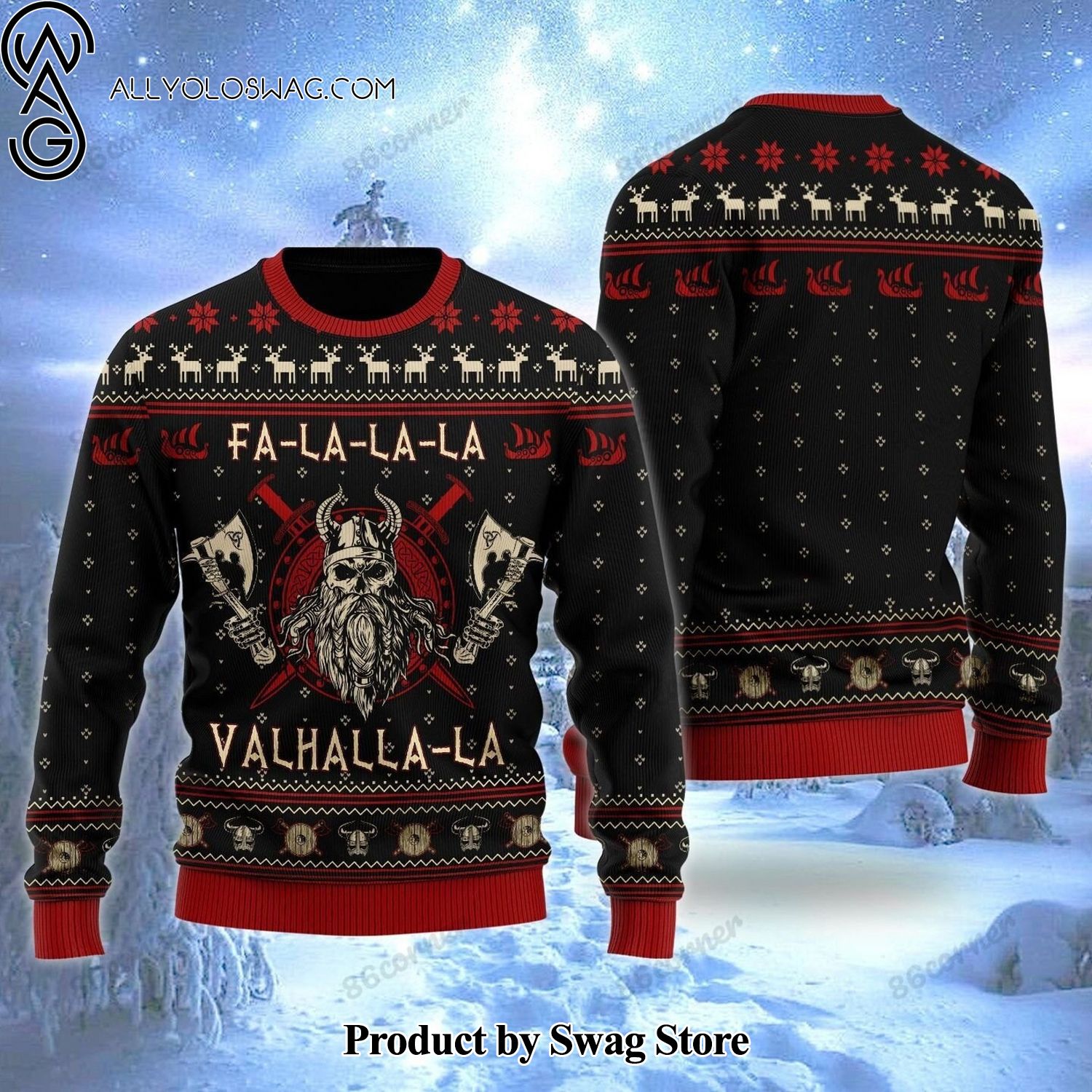 [Top-selling] Viking Fa-La-La-La Valhalla-La Woolen Christmas Sweater