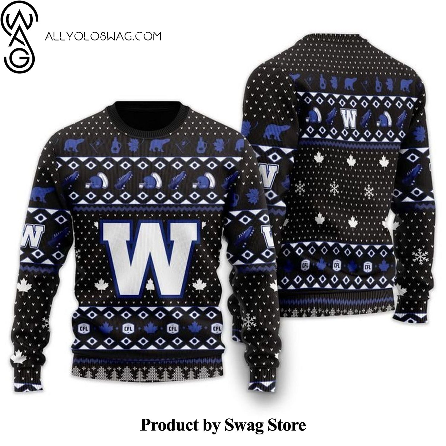 [Top-selling] Winnipeg Blue Bombers Woolen Christmas Sweater