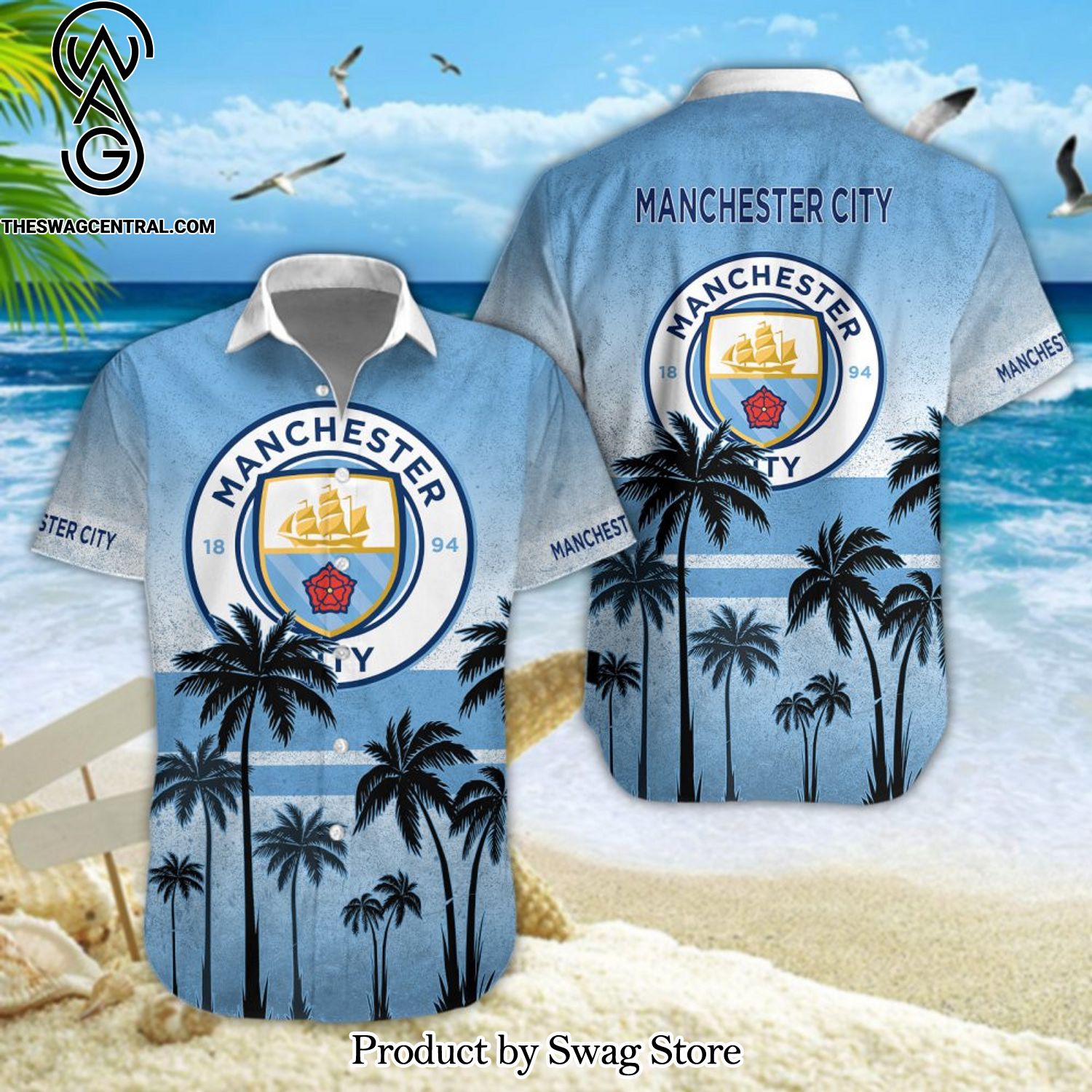 Manchester City Football Club All Over Printed 3D Hawaiian Shirt