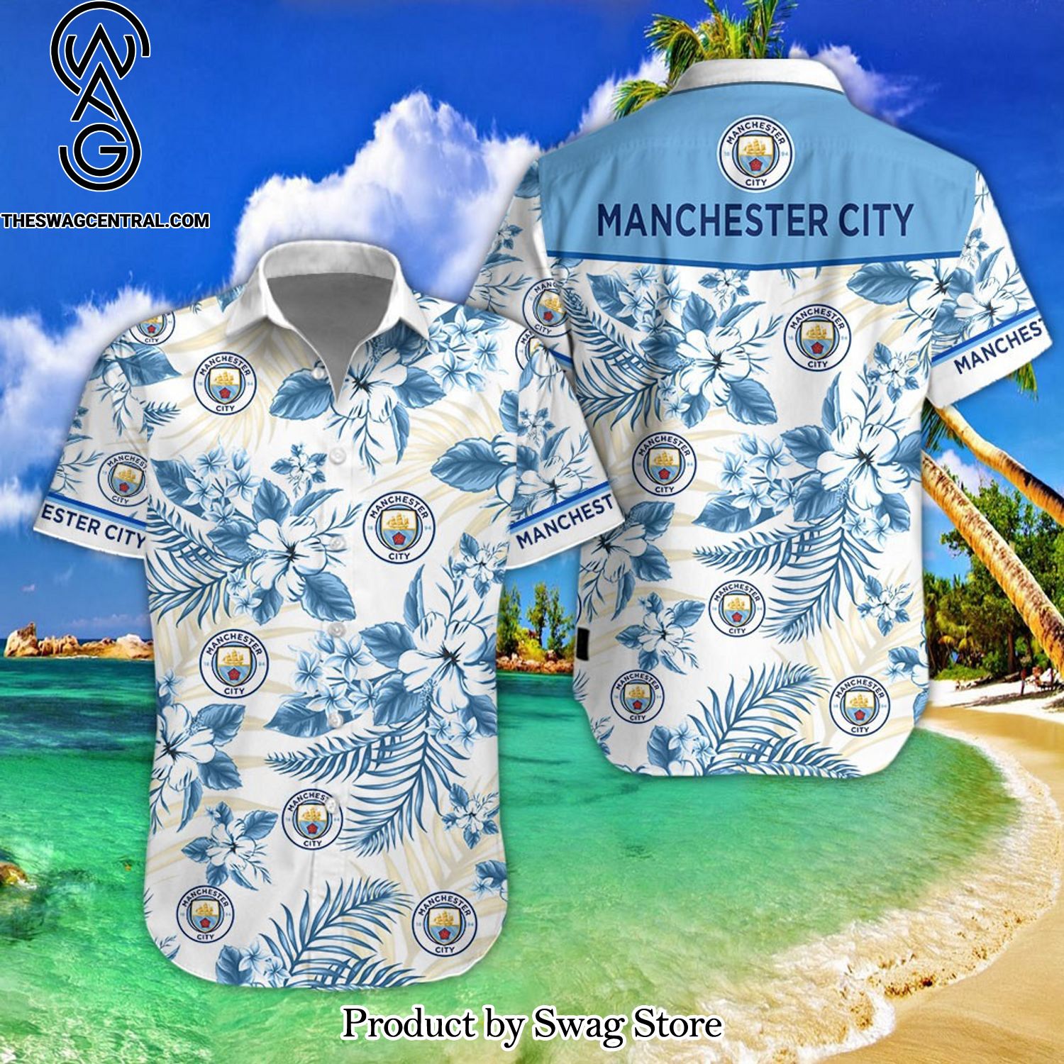 Manchester City Football Club Hot Outfit All Over Print Hawaiian Shirt