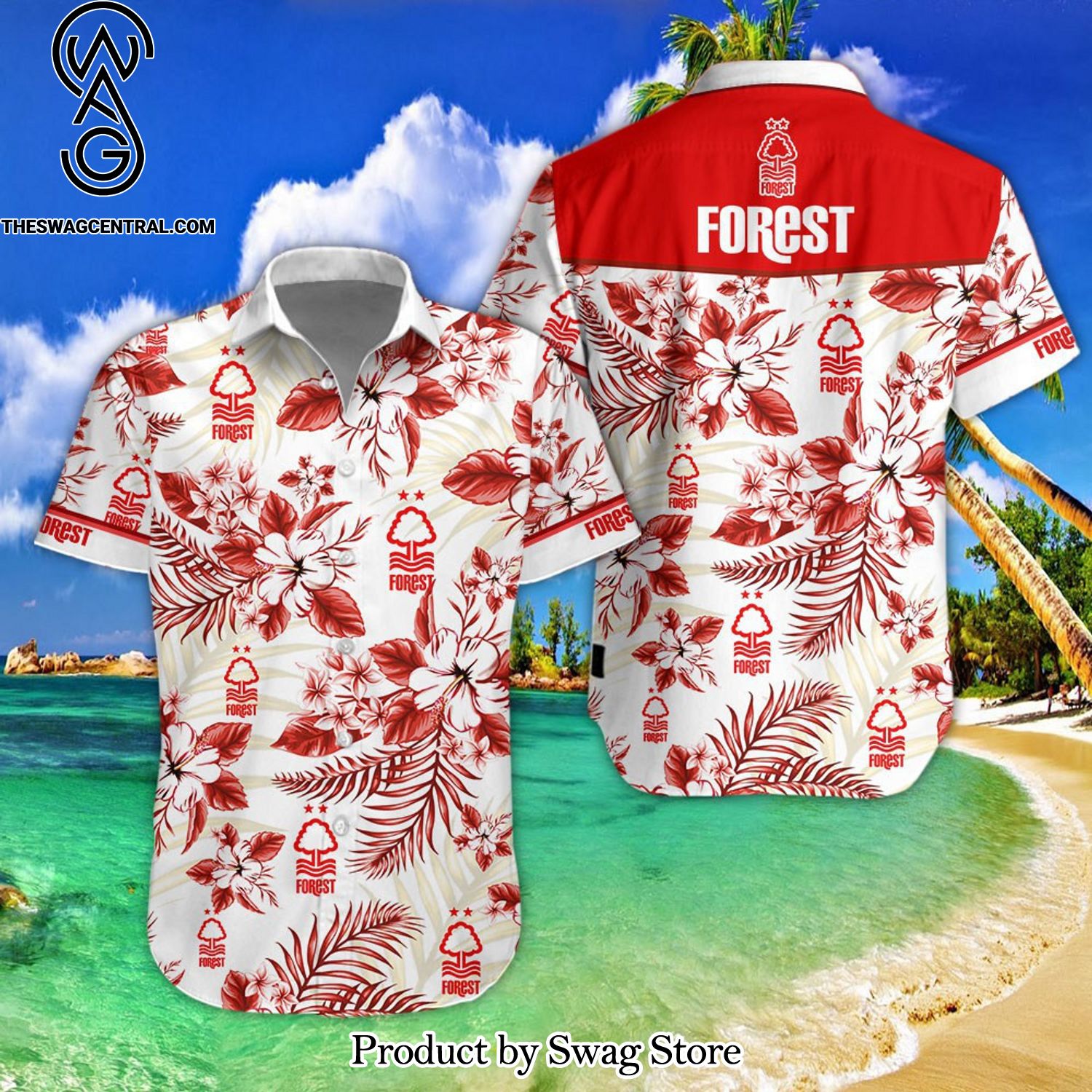 Nottingham Forest Football Club Classic All Over Printed Hawaiian Shirt
