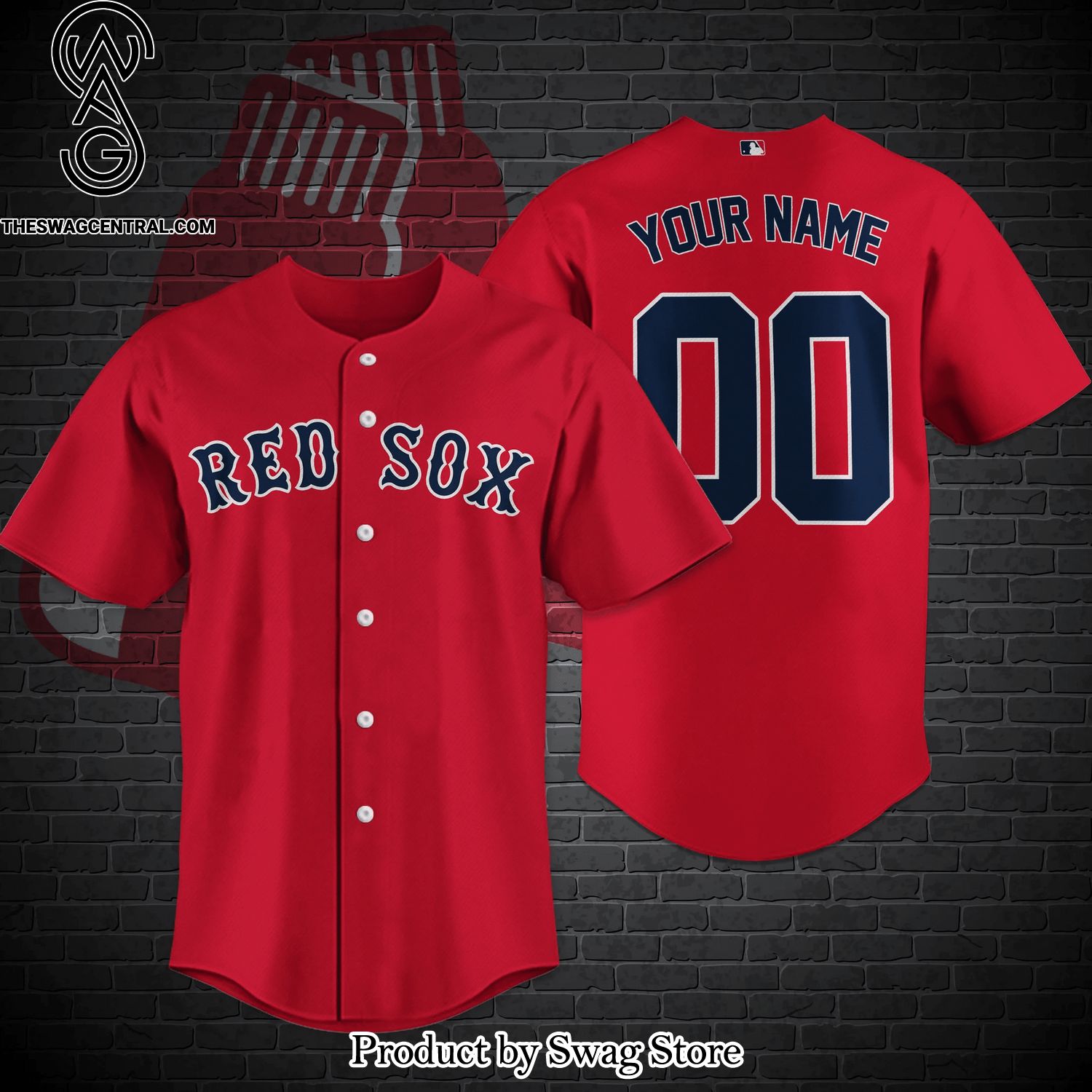 Boston Red Sox MLB Unisex All Over Print Baseball Jersey