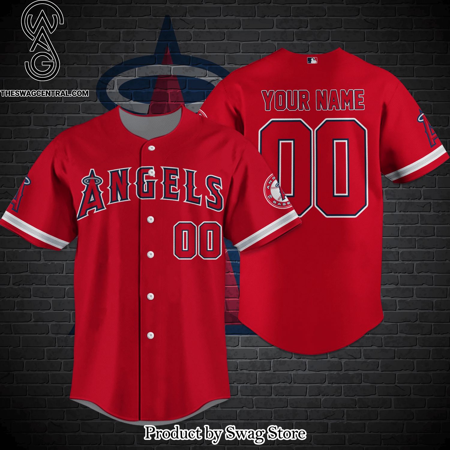 Los Angeles Angels MLB Unisex Full Printed Baseball Jersey
