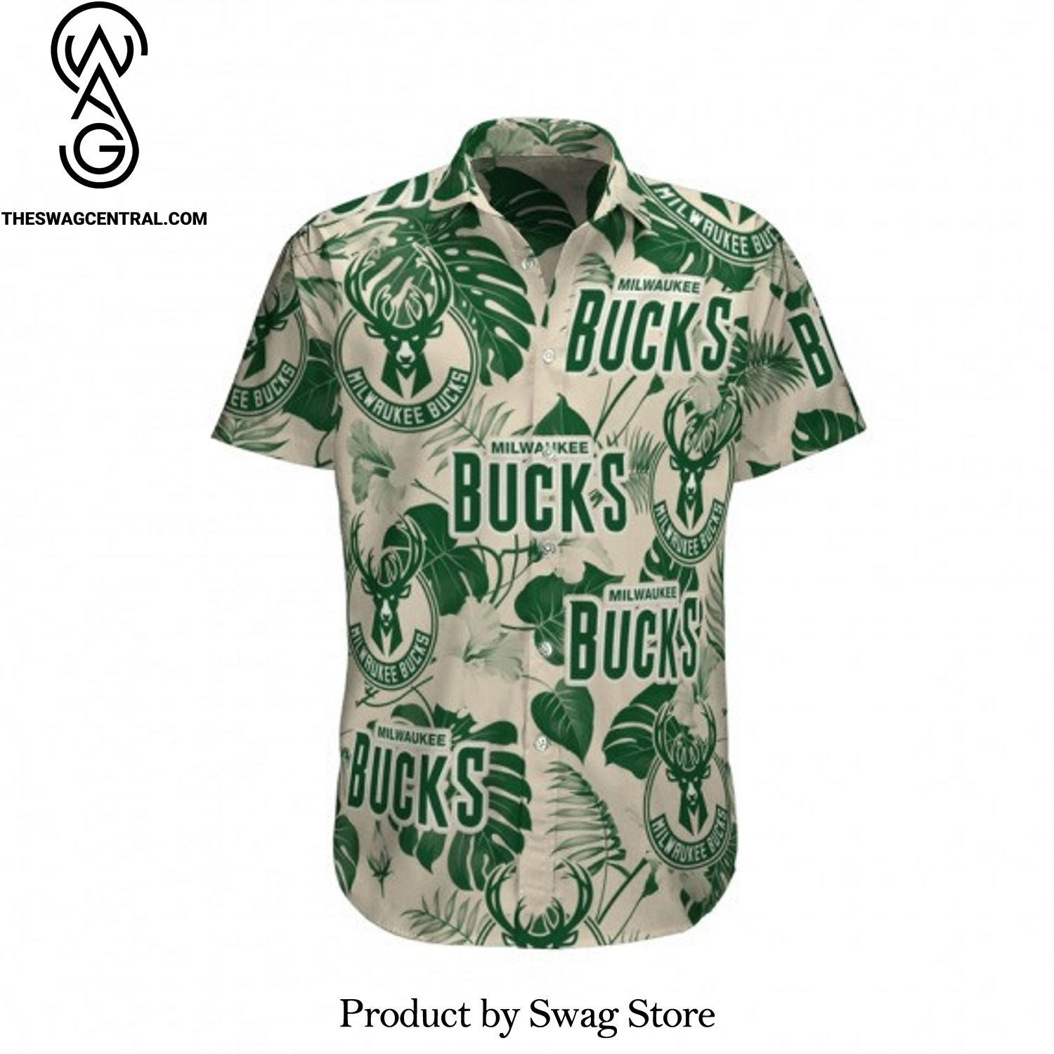 Milwaukee Bucks Basketball Leave Tropical Pattern For Fans For Fans All Over Print Hawaiian Shirt