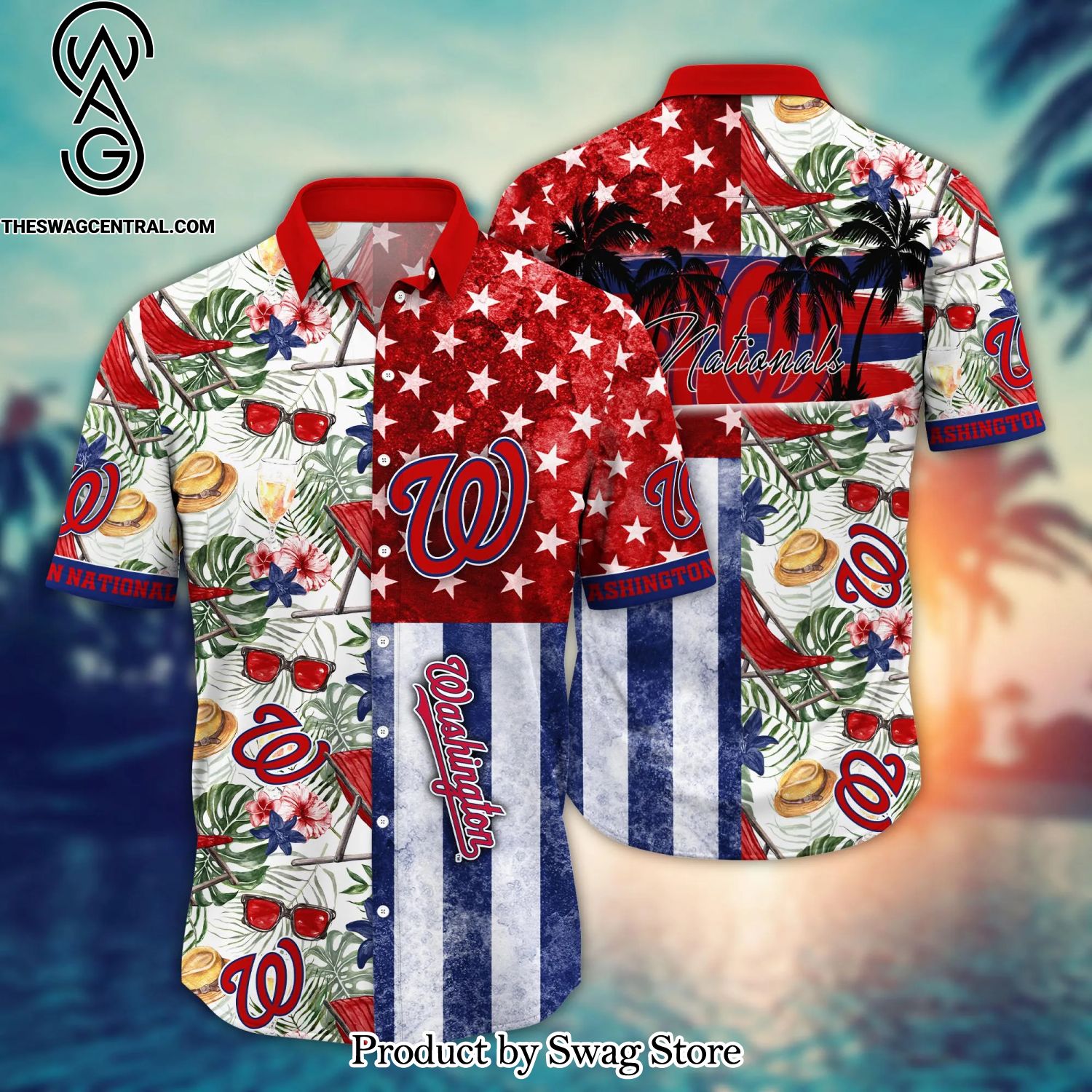 Washington Nationals MLB Flower For Fans 3D Hawaii Shirt And Tshirt