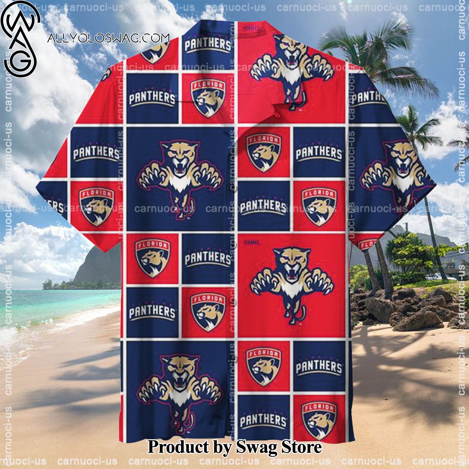 Florida Panthers Monochrome Hawaiian Shirt