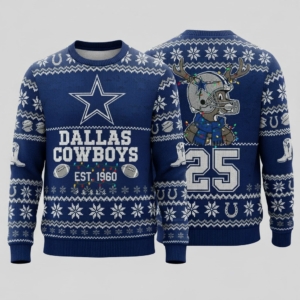 Dallas Cowboys Ugly Christmas Sweater 2025 – NFL Winter Holiday Knit Pullover