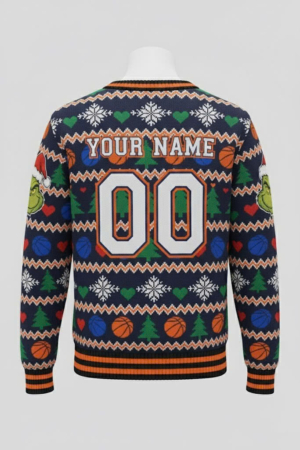 New York Knicks NBA Grinch Ugly Christmas Sweater – “Merry Knicksmas” Festive Fan-Favorite Jumper