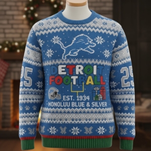 Detroit Lions Ugly Christmas Sweater 2025 – NFL Holiday Knit Sweater Edition