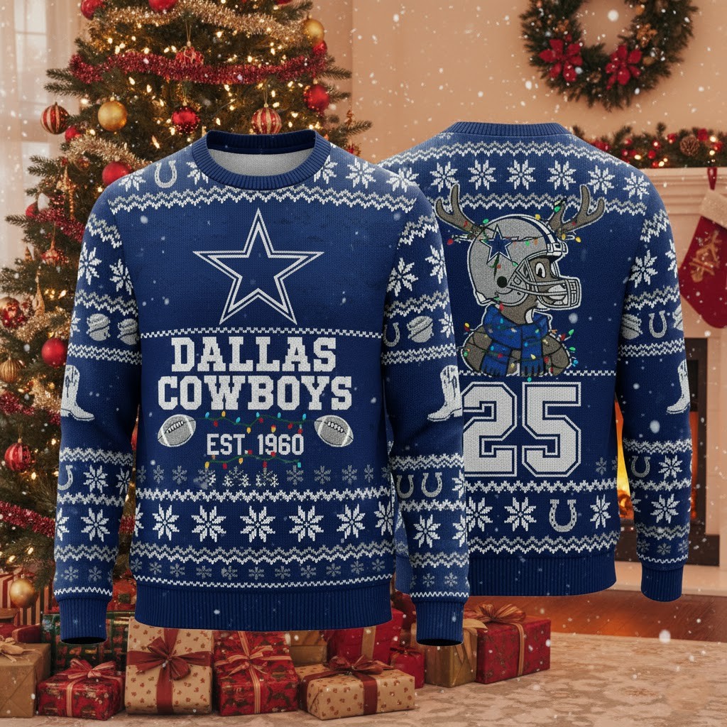 Dallas Cowboys Ugly Christmas Sweater 2025 – NFL Winter Holiday Knit Pullover