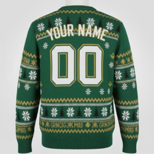 Boston Celtics NBA Grinch Ugly Christmas Sweater – “Grinchmas” Green Lucky Mascot Knit