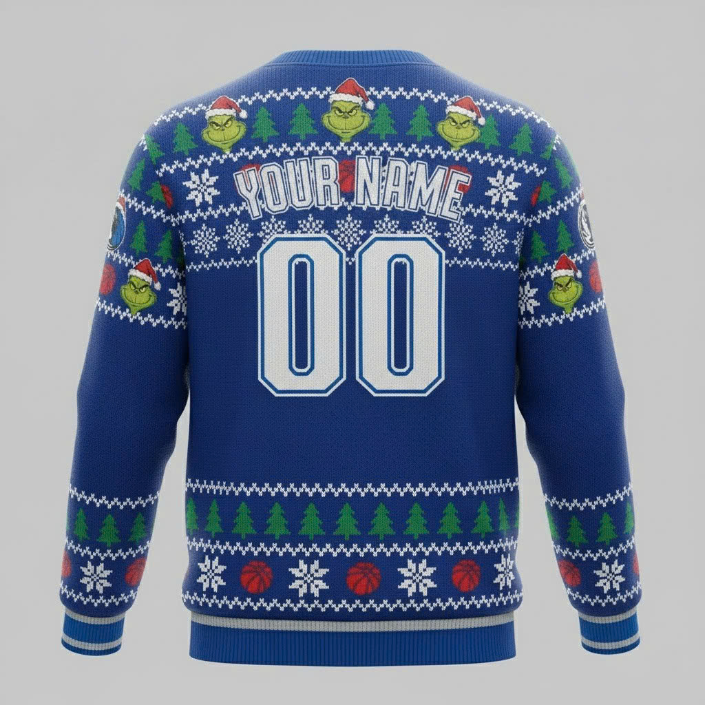 Dallas Mavericks NBA Grinch Ugly Christmas Sweater – “Mavs Stole Christmas” Playful Fan Apparel