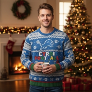 Detroit Lions Ugly Christmas Sweater 2025 – NFL Holiday Knit Sweater Edition