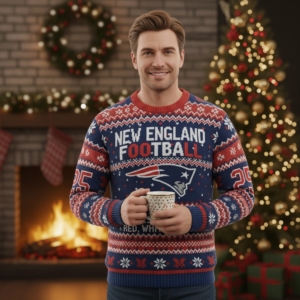 New England Patriots Ugly Christmas Sweater 2025 – Festive NFL Holiday Pullover