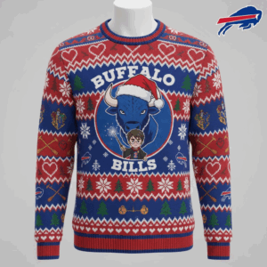 Buffalo Bills x Harry Potter Ugly Christmas Sweater – NFL Wizard Holiday Knit for Fans