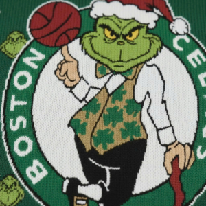 Boston Celtics NBA Grinch Ugly Christmas Sweater – “Grinchmas” Green Lucky Mascot Knit