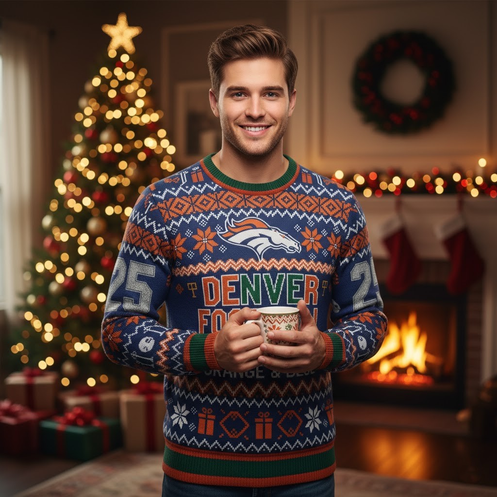 Denver Broncos Ugly Christmas Sweater 2025 – Official NFL Christmas Winter Knit