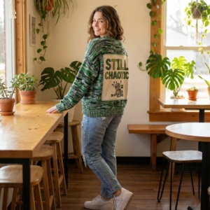 AI Will Not Replace Me Sweater – Funny Robot Graphic Knit Jumper