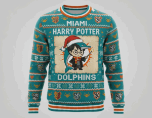Miami Dolphins x Harry Potter Ugly Christmas Sweater – The Dolphins Knit Sweater