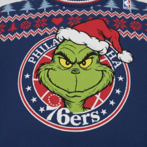 Philadelphia 76ers NBA Grinch Ugly Christmas Sweater – “Trust The Grinch” Iconic Holiday Pullover