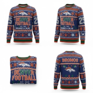 Denver Broncos Ugly Christmas Sweater 2025 – Official NFL Christmas Winter Knit