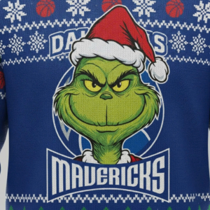 Dallas Mavericks NBA Grinch Ugly Christmas Sweater – “Mavs Stole Christmas” Playful Fan Apparel